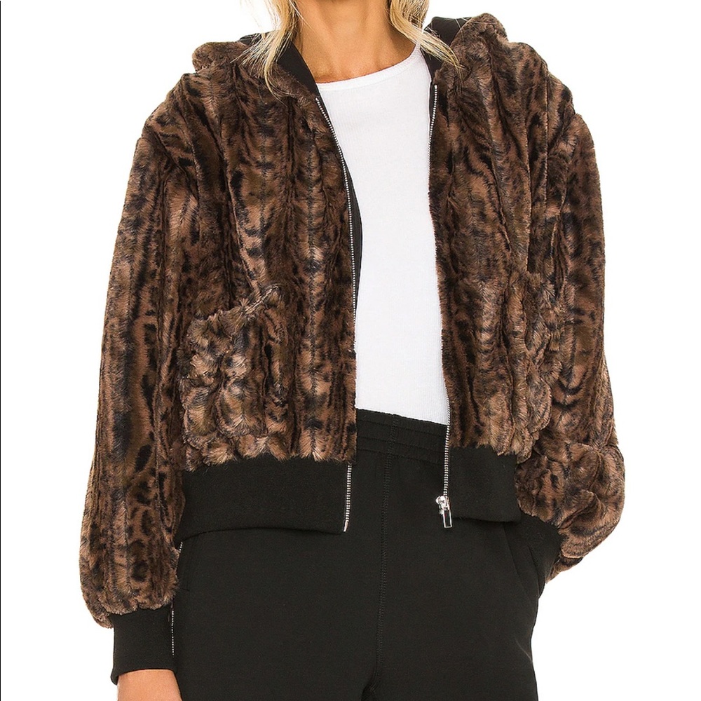 Beach Riot  faux fur bomber jacket in mink